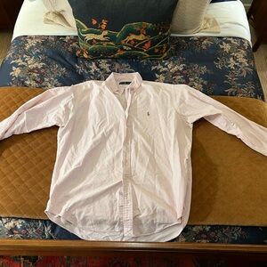 Ralph Lauren men’s L vintage pink and white stripe button down